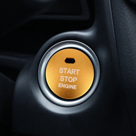 3D Aluminum Alloy Engine Start Stop Push Button Cover Trim Decorative Sticker for Mazda CX4 / CX5 / Axela / ATENZA(Yellow) - Decoration Rings by buy2fix | Online Shopping UK | buy2fix
