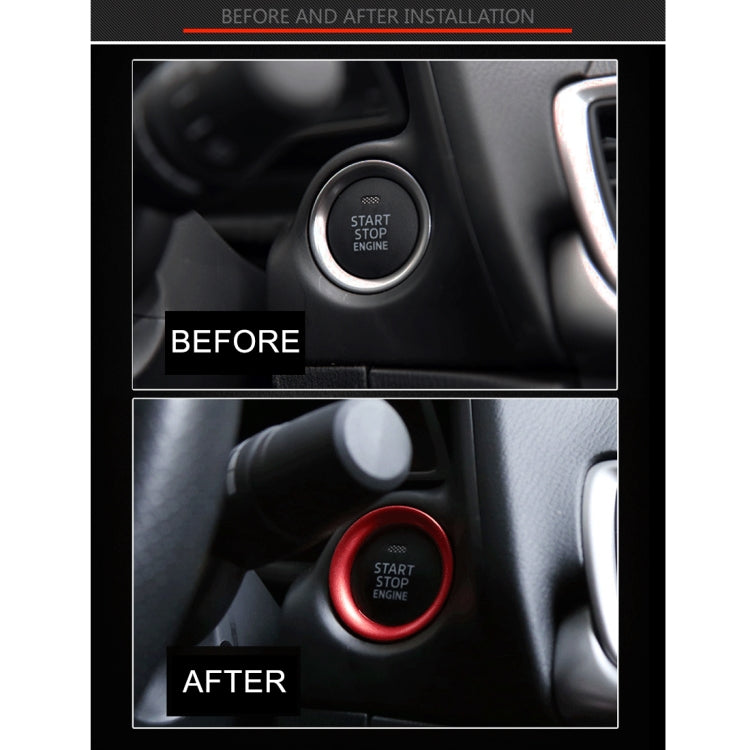 Car Engine Start Key Push Button Ring Trim Aluminum Alloy Sticker Decoration for Mazda CX4 / CX5 / Axela / ATENZA(Red) by buy2fix
