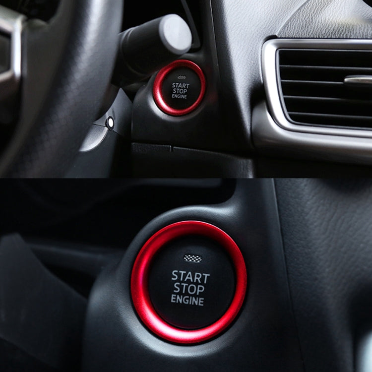Car Engine Start Key Push Button Ring Trim Aluminum Alloy Sticker Decoration for Mazda CX4 / CX5 / Axela / ATENZA(Red) by buy2fix