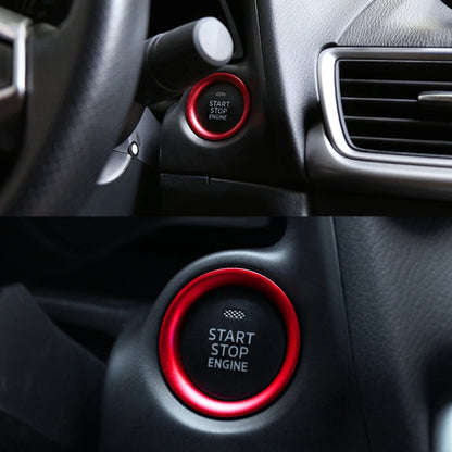 Car Engine Start Key Push Button Ring Trim Aluminum Alloy Sticker Decoration for Mazda CX4 / CX5 / Axela / ATENZA(Red) by buy2fix