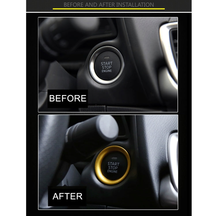 Car Engine Start Key Push Button Ring Trim Aluminum Alloy Sticker Decoration for Mazda CX4 / CX5 / Axela / ATENZA(Gold) by buy2fix
