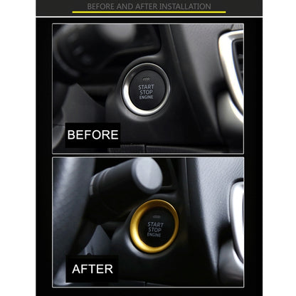 Car Engine Start Key Push Button Ring Trim Aluminum Alloy Sticker Decoration for Mazda CX4 / CX5 / Axela / ATENZA(Gold) by buy2fix