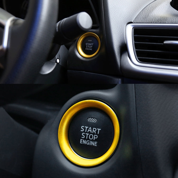 Car Engine Start Key Push Button Ring Trim Aluminum Alloy Sticker Decoration for Mazda CX4 / CX5 / Axela / ATENZA(Gold) by buy2fix