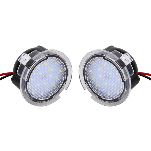 2 PCS DC 12V 2W 6000K 120LM 18-LED Side Rear View Mirror Puddle Lights Lamp for Ford 2013-2017 Explorer/2015-2017 Taurus/2015-2017 Edge/2015-2017 Mondeo - Others by buy2fix | Online Shopping UK | buy2fix