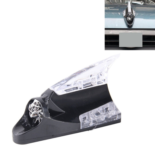 CB-073 Colorful Warning Light Wind Power Shark Fin Antenna Car Decoration(Black)