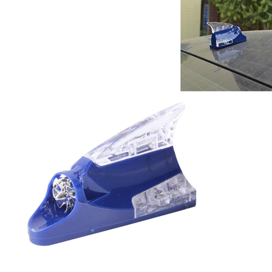 CB-073 Colorful Warning Light Wind Power Shark Fin Antenna Car Decoration(Blue)