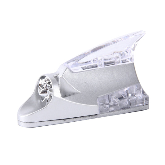 CB-073 Colorful Warning Light Wind Power Shark Fin Antenna Car Decoration(Silver) by buy2fix