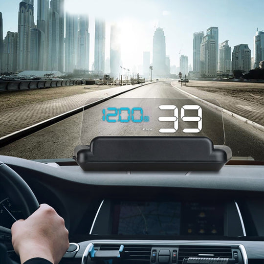 T900 Car GPS HUD Virtual HD Reflection Board Head-up Display, Speed & Driving Distance / Time Display, Over Speed & Voltage & Low Voltage Alarm, Fatigue Driving(Blue)