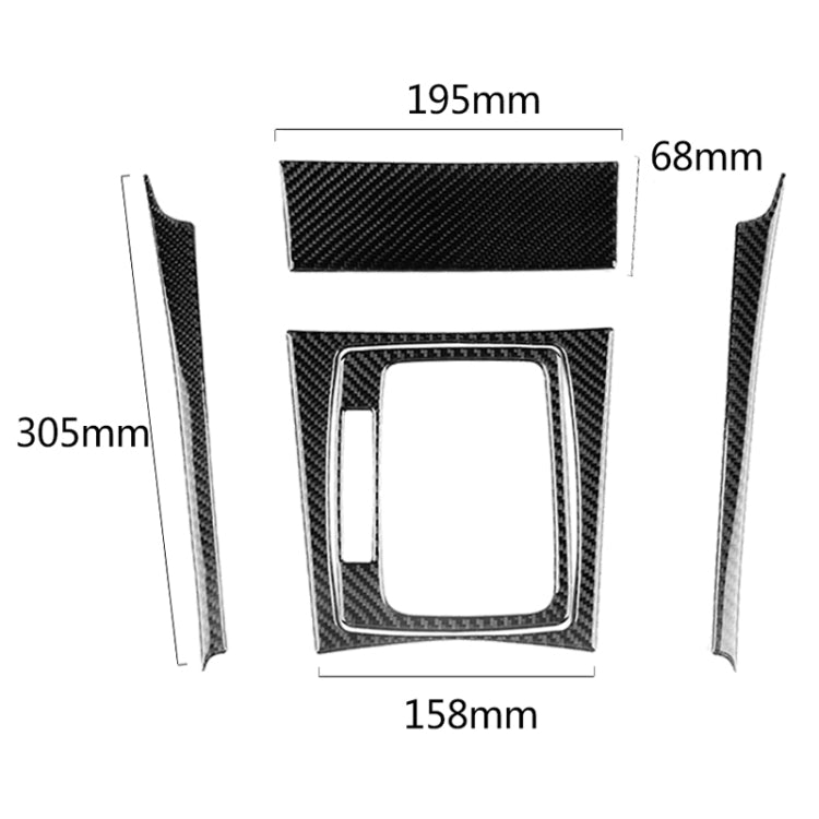 5 PCS Car Carbon Fiber Left Drive Gear Position Panel Decorative Sticker for Mercedes-Benz W204 2007-2013 by buy2fix