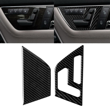 2 PCS Car Carbon Fiber Right Drive Seat Adjustment Panel Decorative Sticker for Mercedes-Benz W204 2007-2013 by buy2fix