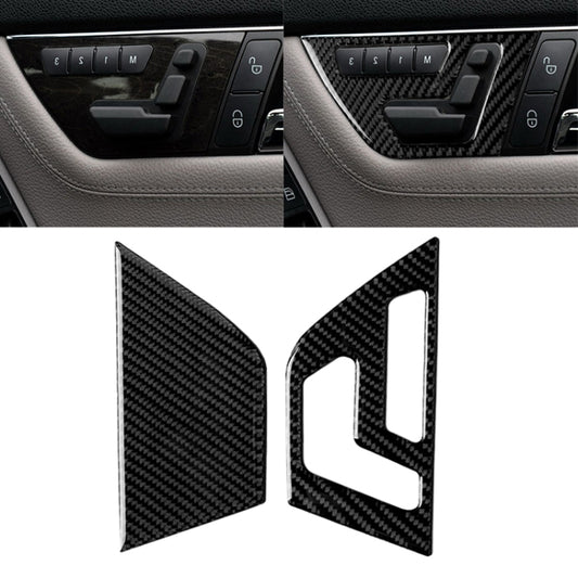2 PCS Car Carbon Fiber Right Drive Seat Adjustment Panel Decorative Sticker for Mercedes-Benz W204 2007-2013 by buy2fix