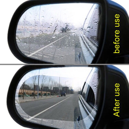 Car Oval PET Rearview Mirror Protective Window Clear Anti-fog Waterproof Rain Shield Film, Size:10x15cm by buy2fix