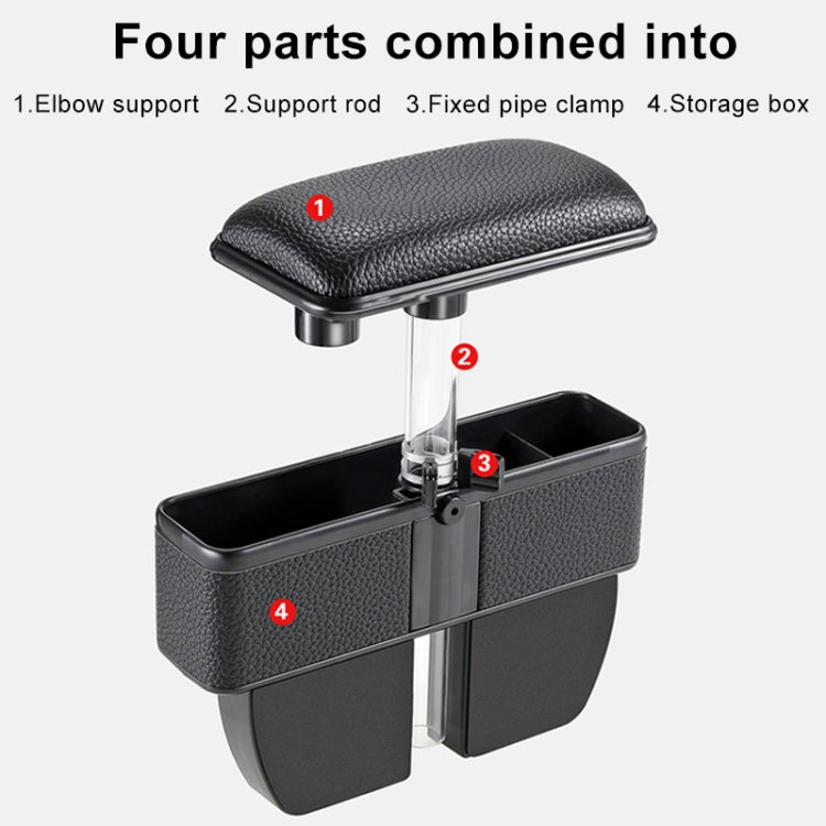 Universal Car Multi-functional Console Side Pocket Seat Gap Side Storage Box with Elbow Support Pad(Black) by buy2fix