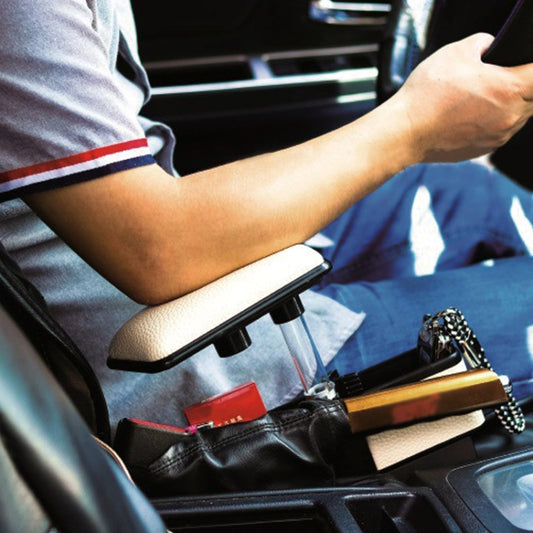 Universal Car Multi-functional Console Side Pocket Seat Gap Side Storage Box with Elbow Support Pad (Beige) by buy2fix