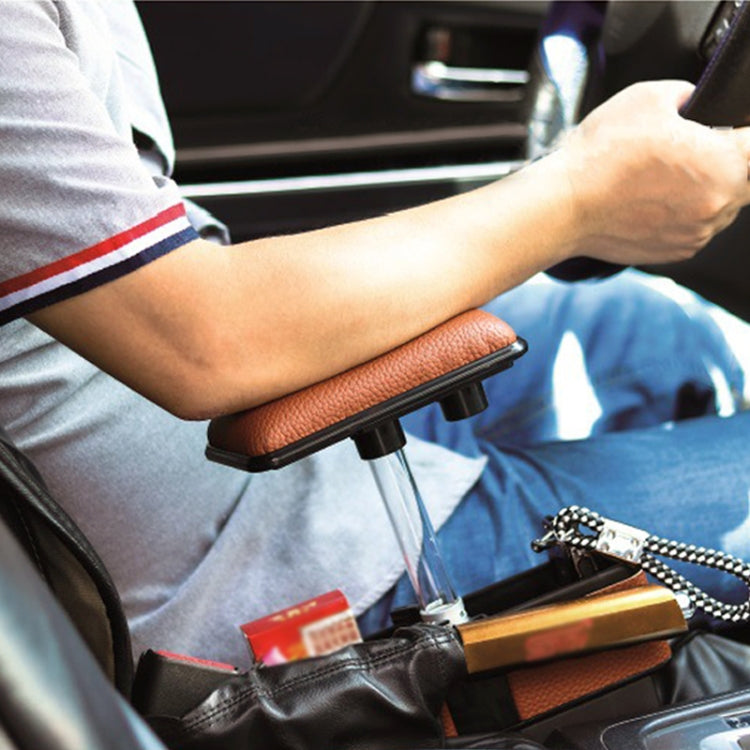 Universal Car Multi-functional Console Side Pocket Seat Gap Side Storage Box with Elbow Support Pad (Brown) by buy2fix