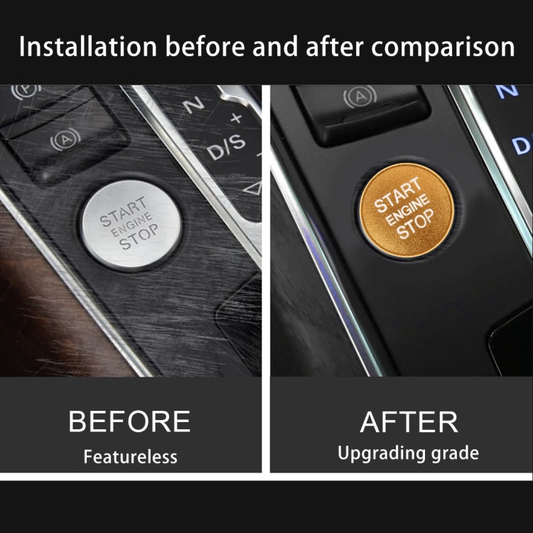 Car Engine Start Key Push Button Cover Trim Aluminum Alloy Sticker Decoration for Audi(Gold) by buy2fix