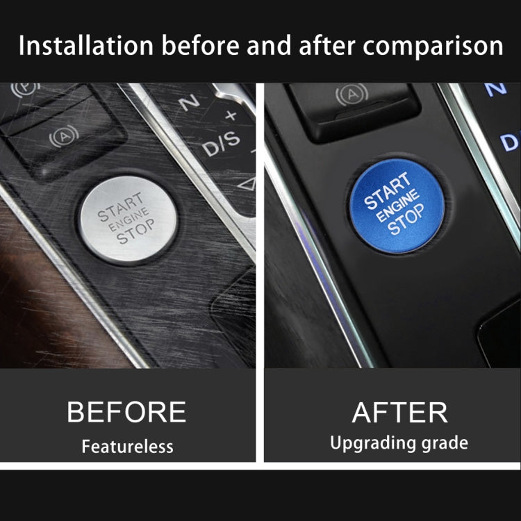 Car Engine Start Key Push Button Cover Trim Aluminum Alloy Sticker Decoration for Audi(Blue) by buy2fix