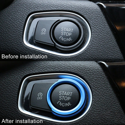 Car Engine Start Key Push Button Ring Trim Aluminum Alloy Sticker Decoration for BMW(Blue) by buy2fix