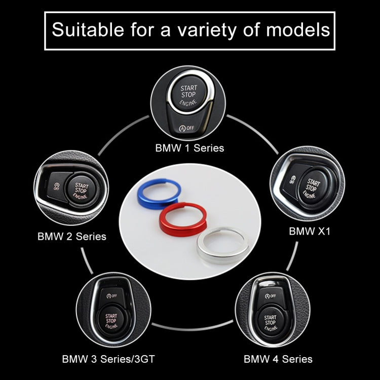 Car Engine Start Key Push Button Ring Trim Aluminum Alloy Sticker Decoration for BMW(Red) by buy2fix