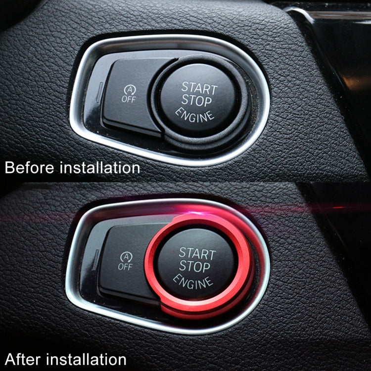 Car Engine Start Key Push Button Ring Trim Aluminum Alloy Sticker Decoration for BMW(Red) by buy2fix