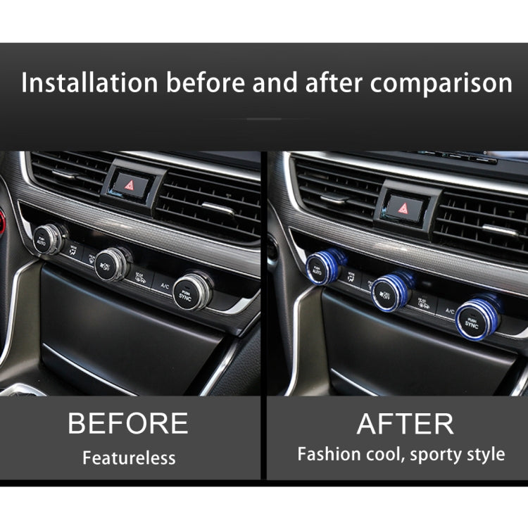 3 PCS Car Aluminum Alloy Air Conditioner Knob Case for Honda Tenth Generation Accord(Blue) by buy2fix