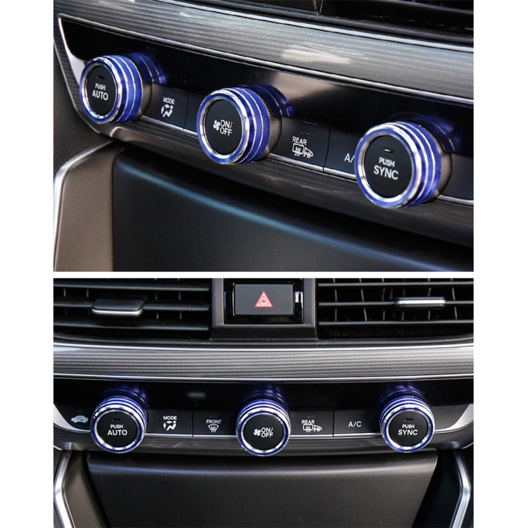 3 PCS Car Aluminum Alloy Air Conditioner Knob Case for Honda Tenth Generation Accord(Blue) by buy2fix