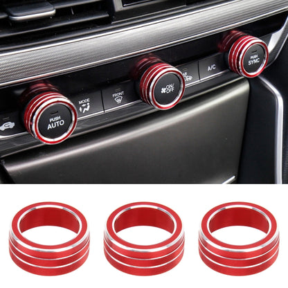 3 PCS Car Aluminum Alloy Air Conditioner Knob Case for Honda Tenth Generation Accord(Red) by buy2fix
