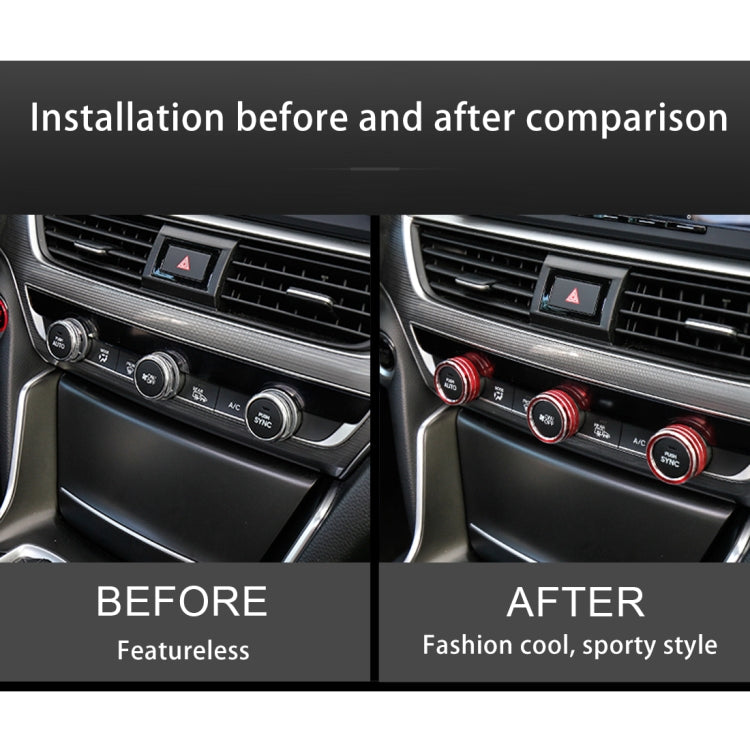 3 PCS Car Aluminum Alloy Air Conditioner Knob Case for Honda Tenth Generation Accord(Red) by buy2fix