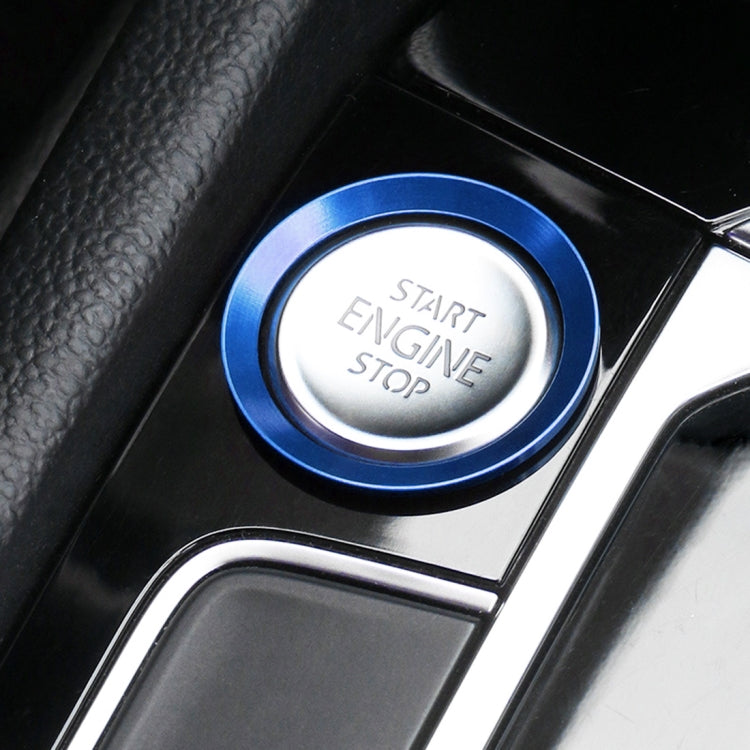 Car Engine Start Key Push Button Ring Trim Aluminum Alloy Sticker Decoration for Volkswagen(Blue) by buy2fix