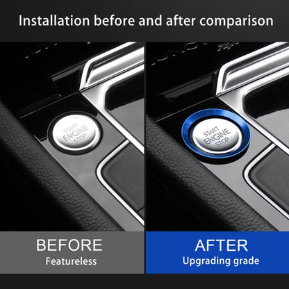 Car Engine Start Key Push Button Ring Trim Aluminum Alloy Sticker Decoration for Volkswagen(Blue) by buy2fix