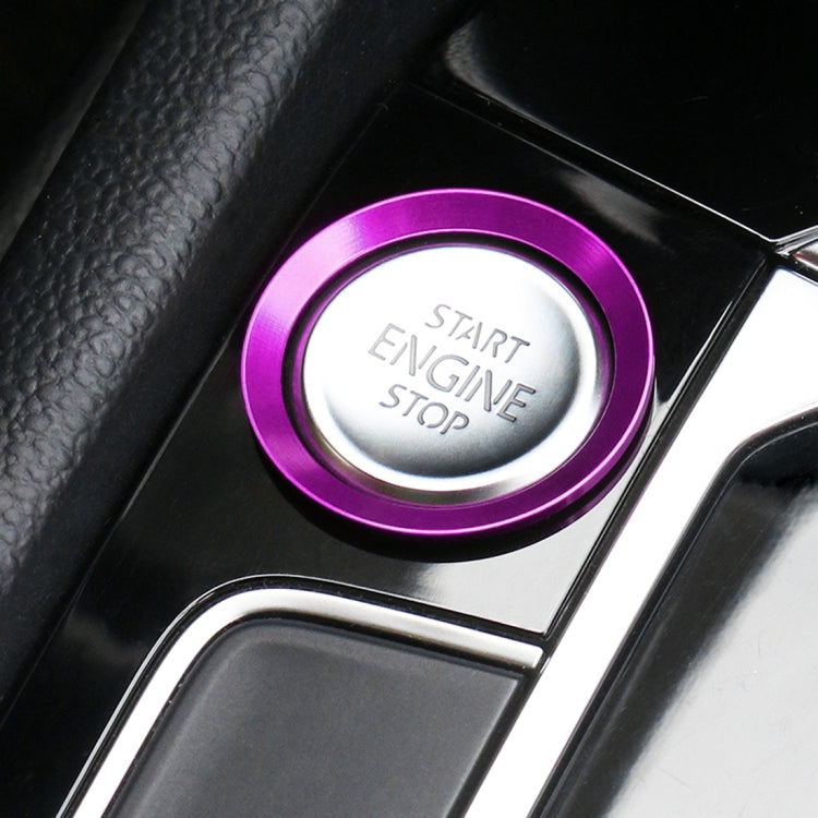 Car Engine Start Key Push Button Ring Trim Aluminum Alloy Sticker Decoration for Volkswagen(Purple) by buy2fix