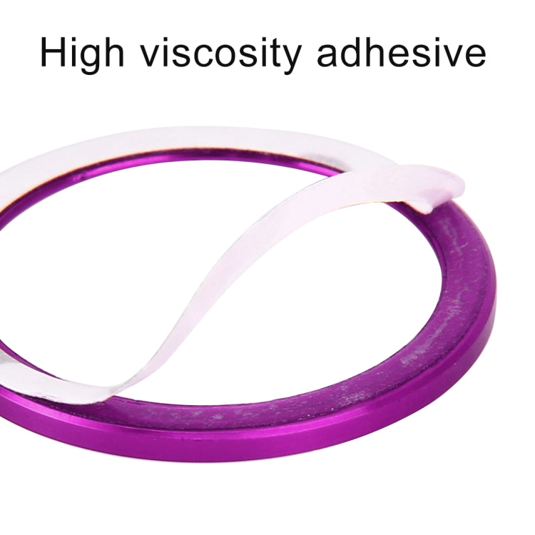Car Engine Start Key Push Button Ring Trim Aluminum Alloy Sticker Decoration for Volkswagen(Purple) by buy2fix
