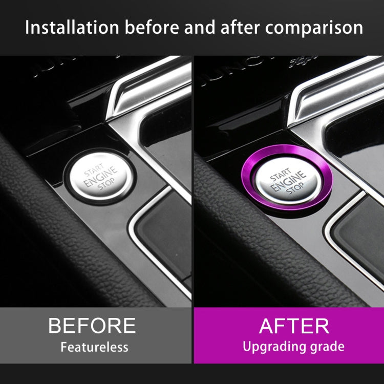 Car Engine Start Key Push Button Ring Trim Aluminum Alloy Sticker Decoration for Volkswagen(Purple) by buy2fix