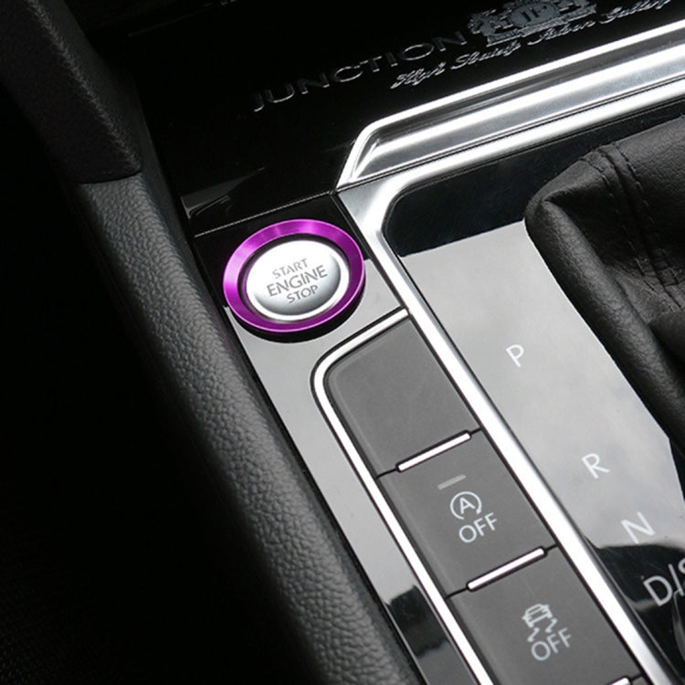 Car Engine Start Key Push Button Ring Trim Aluminum Alloy Sticker Decoration for Volkswagen(Purple) by buy2fix