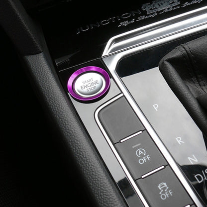 Car Engine Start Key Push Button Ring Trim Aluminum Alloy Sticker Decoration for Volkswagen(Purple) by buy2fix
