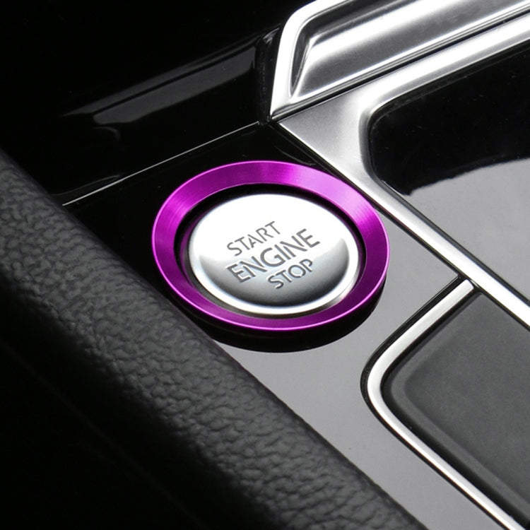 Car Engine Start Key Push Button Ring Trim Aluminum Alloy Sticker Decoration for Volkswagen(Purple) by buy2fix