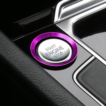 Car Engine Start Key Push Button Ring Trim Aluminum Alloy Sticker Decoration for Volkswagen(Purple) by buy2fix