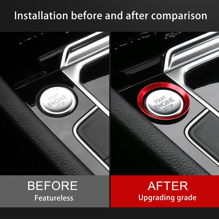 Car Engine Start Key Push Button Ring Trim Aluminum Alloy Sticker Decoration for Volkswagen(Red) by buy2fix