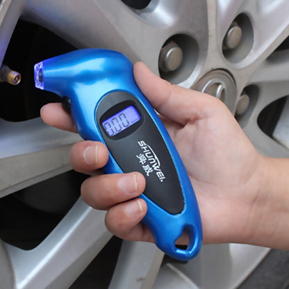 SHUNWEI SD-2802 Digital Tire Pressure Gauge 150 PSI 4 Settings for Car Truck Bicycle with Backlit LCD and Non-Slip Grip(Blue) - Tire Pressure Gauges by SHUNWEI | Online Shopping UK | buy2fix