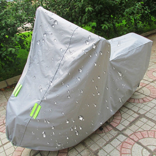 Outdoor Universal Anti-Dust Sunscreen Waterproof Electric Bike And Bike Aluminum Film Flocking Cover with Warning Strips, Fits Bike up to 1.7m(67 inch) in Length, L Size: 183x89x122cm