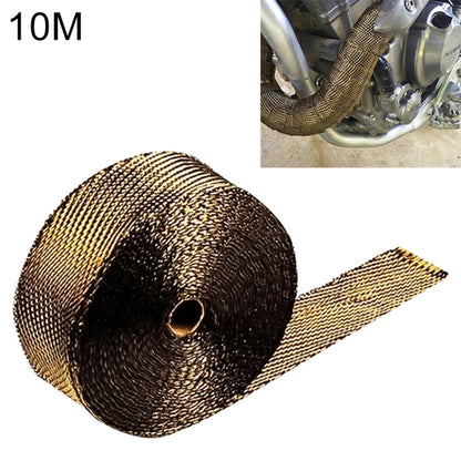 10m Titanium Gold Exhaust Wrap Auto Motor Exhaust Heat Shield Wrap Heat Resistant Wrap by buy2fix