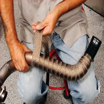 10m Titanium Gold Exhaust Wrap Auto Motor Exhaust Heat Shield Wrap Heat Resistant Wrap by buy2fix