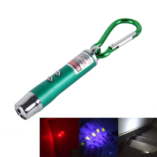 2 PCS Portable Colorful Metal Shell Mini LED Flashlight Torch Light Laser Light Keychain Outdoor for Hiking Climbing Money Detecting(Green) by buy2fix