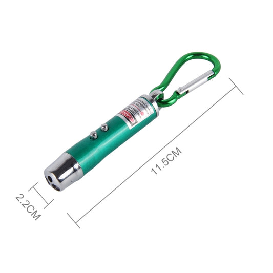 2 PCS Portable Colorful Metal Shell Mini LED Flashlight Torch Light Laser Light Keychain Outdoor for Hiking Climbing Money Detecting(Green) by buy2fix
