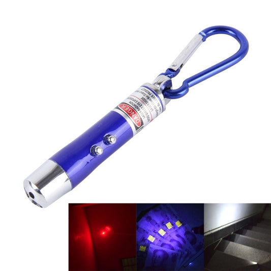 2 PCS Portable Colorful Metal Shell Mini LED Flashlight Torch Light Laser Light Keychain Outdoor for Hiking Climbing Money Detecting(Blue) by buy2fix
