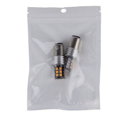 2 PCS 1157/BAY15D 3W 15 SMD-3528-LEDs Car Turn Light, DC 12V(Yellow Light) - Arrow Turn Lights by buy2fix | Online Shopping UK | buy2fix