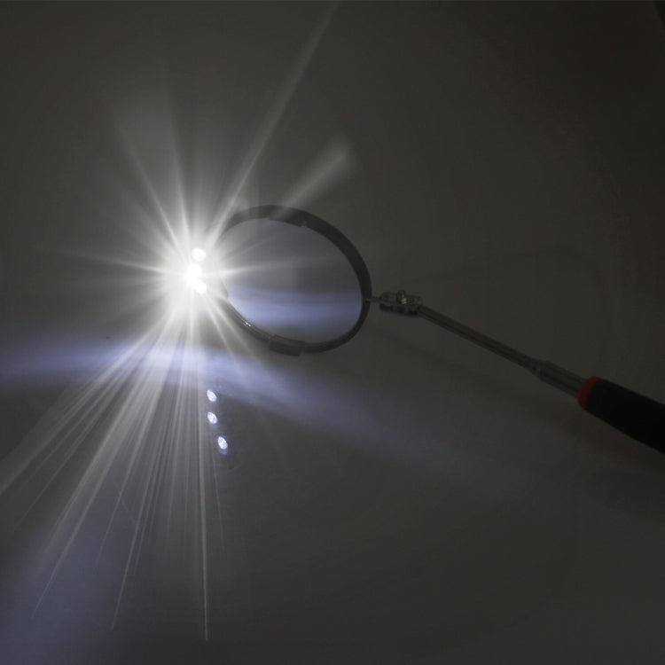 Retractable Vehicle Car Chassis Inspection Mirror with 3 PCS 5mm LED Lights, Mirror Diameter: 82mm, Max Expanding Length: 760mm - Electronic Test by buy2fix | Online Shopping UK | buy2fix