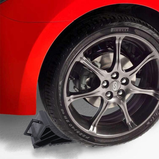 2pcs Solid Rubber Wheel Chock with Handle for Vehicles Under 2.5 Tons - Car Road Trouble Clearer by buy2fix | Online Shopping UK | buy2fix