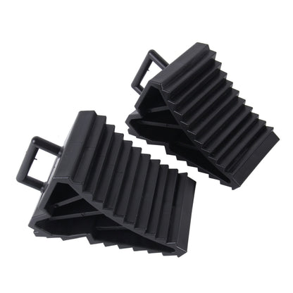 2pcs Solid Rubber Wheel Chock with Handle for Vehicles Under 2.5 Tons - Car Road Trouble Clearer by buy2fix | Online Shopping UK | buy2fix