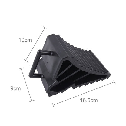 2pcs Solid Rubber Wheel Chock with Handle for Vehicles Under 2.5 Tons - Car Road Trouble Clearer by buy2fix | Online Shopping UK | buy2fix